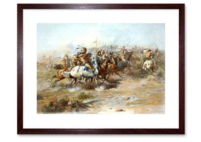 Charles Marion Russell The Custer Fight Framed Print